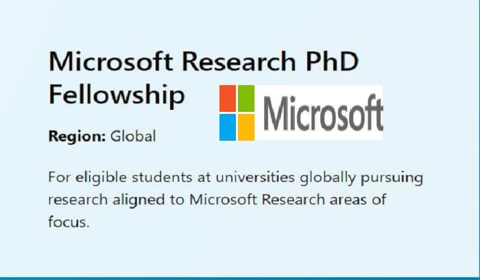 Microsoft Research PhD Fellowship