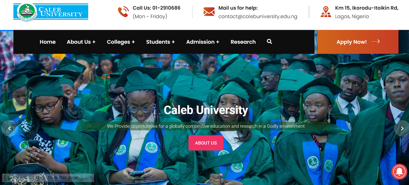 Caleb University Best private university in Nigeria