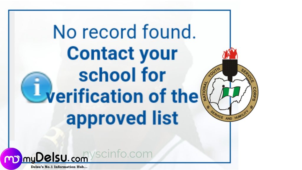 How to Solve the Issue of No Record Found on the NYSC Senate List