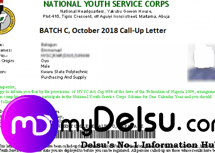 What to do after receiving your NYSC call-up letter