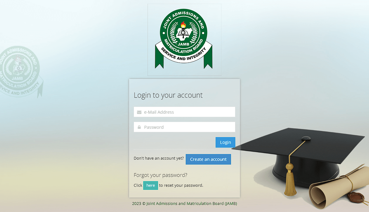 JAMB Profile Login