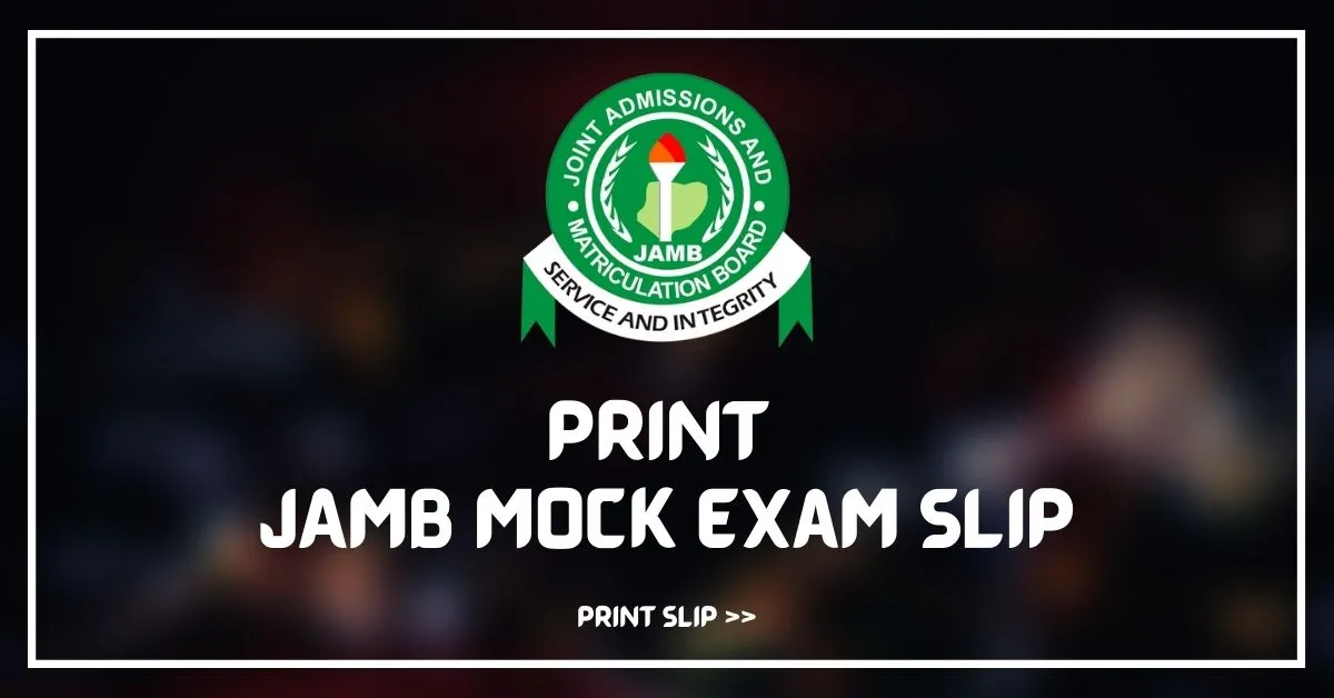 Print JAMB Mock Examination Slip