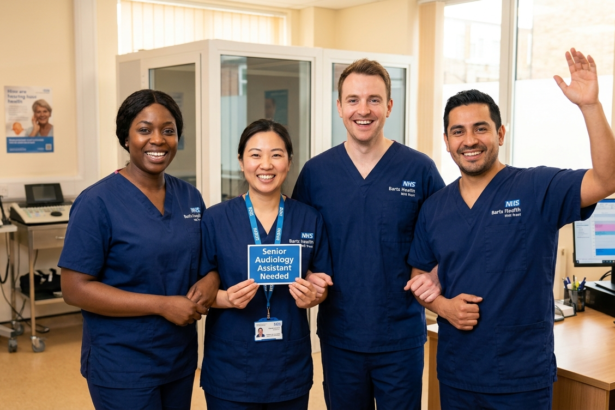 Senior Audiology Assistant job at Barts Health NHS Trust London, £34,186–£37,389, visa sponsorship available for overseas applicants