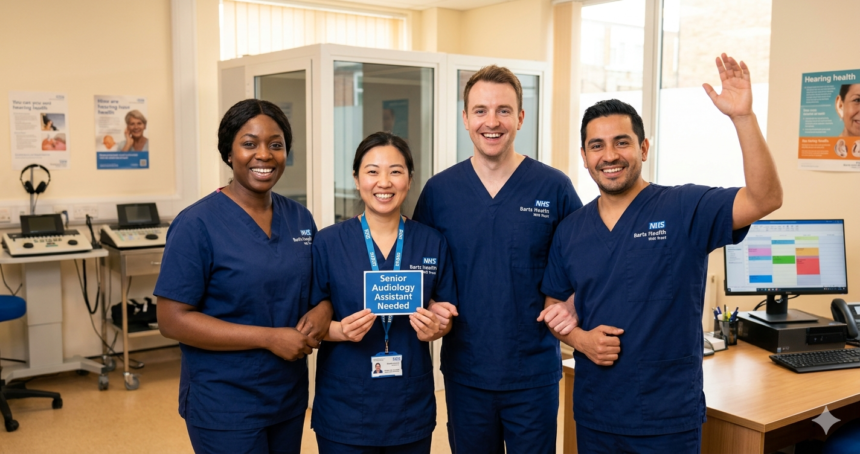 Senior Audiology Assistant job at Barts Health NHS Trust London, £34,186–£37,389, visa sponsorship available for overseas applicants