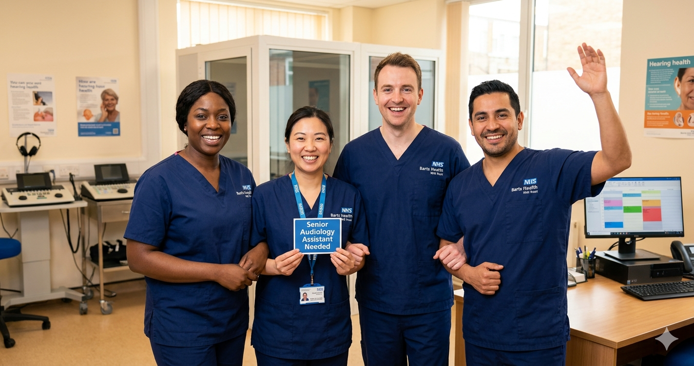 Senior Audiology Assistant job at Barts Health NHS Trust London, £34,186–£37,389, visa sponsorship available for overseas applicants