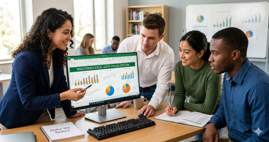 Mastering Excel Data Visualization with Design Chart and Graph course on Udemy, free with coupon, Excel dashboards and chart design skills